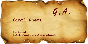 Gintl Anett névjegykártya